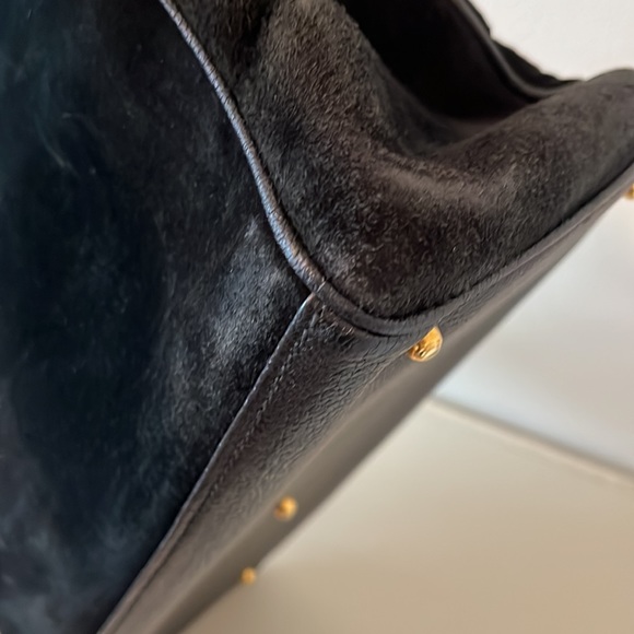 Vintage Gucci Diana Black Suede Bamboo Two Way - Picture 9 of 16